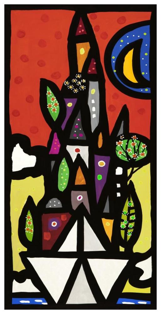 Il paese vive sulla piccola barca-Paper Art-38"x74"
