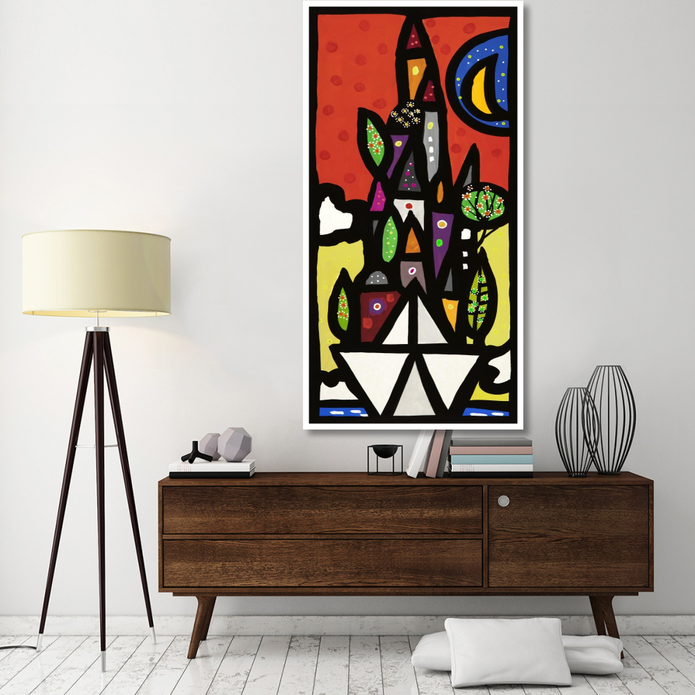 Il paese vive sulla piccola barca-Paper Art-38&quotx74"