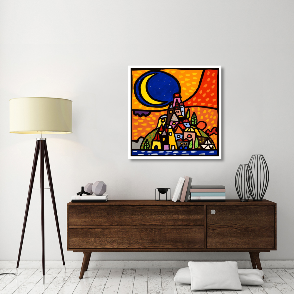 Luna sulla collina-Paper Art-38&quotx38"