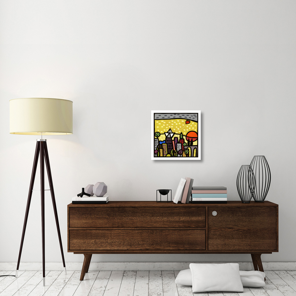 Il cuore vive sulla piccola citta-Paper Art-20&quotx20"