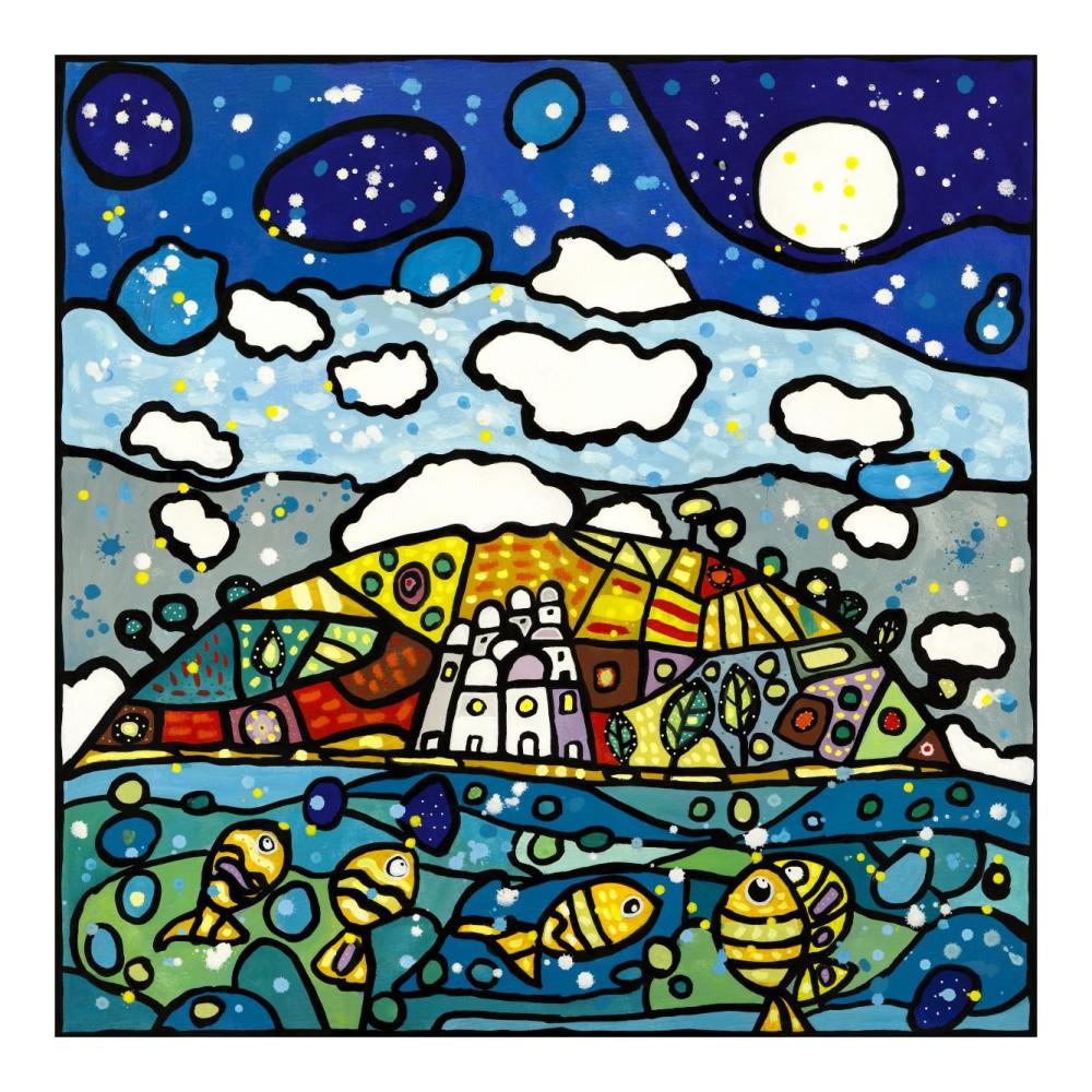 Isola dei sogni-Paper Art-20"x20"