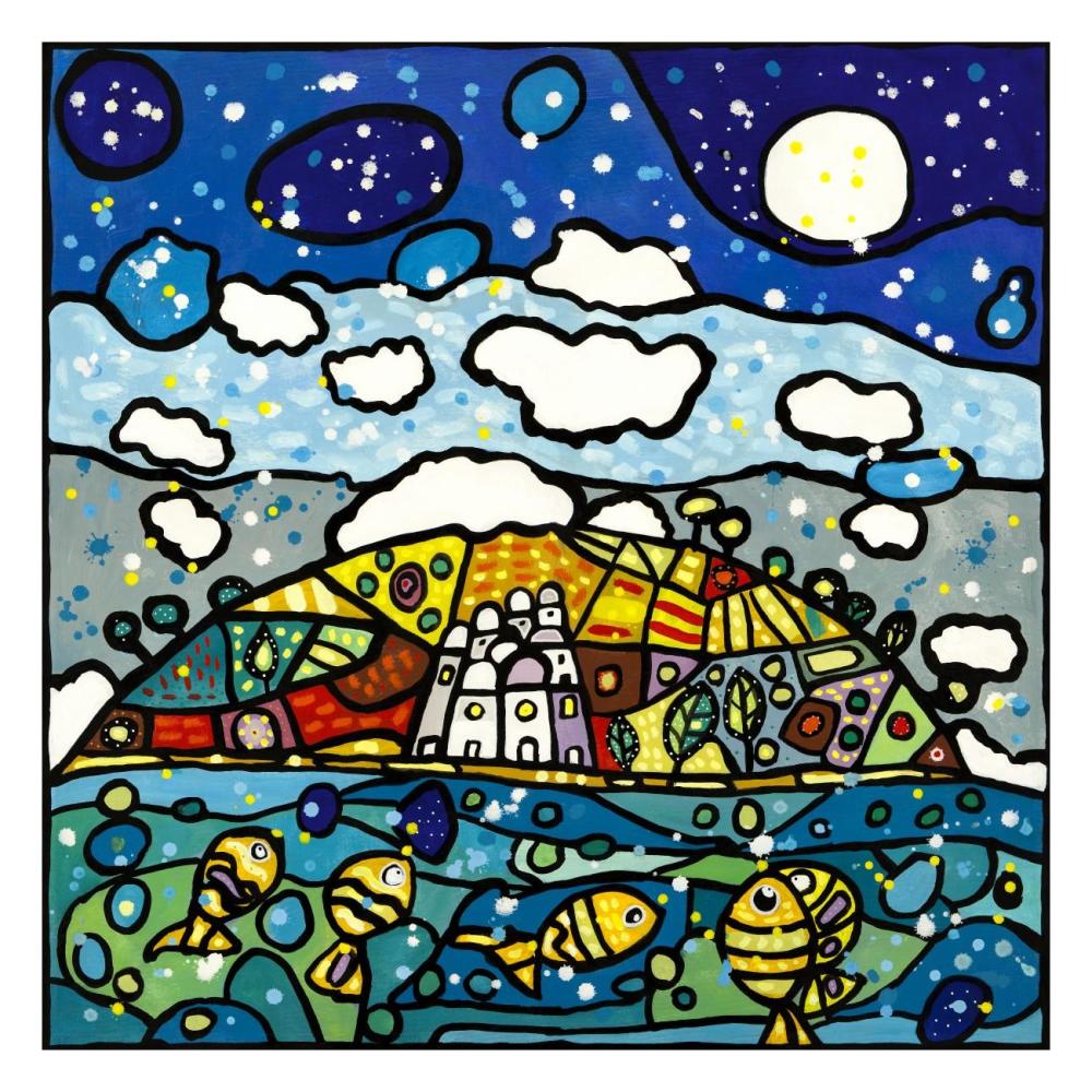Isola dei sogni-Paper Art-26"x26"