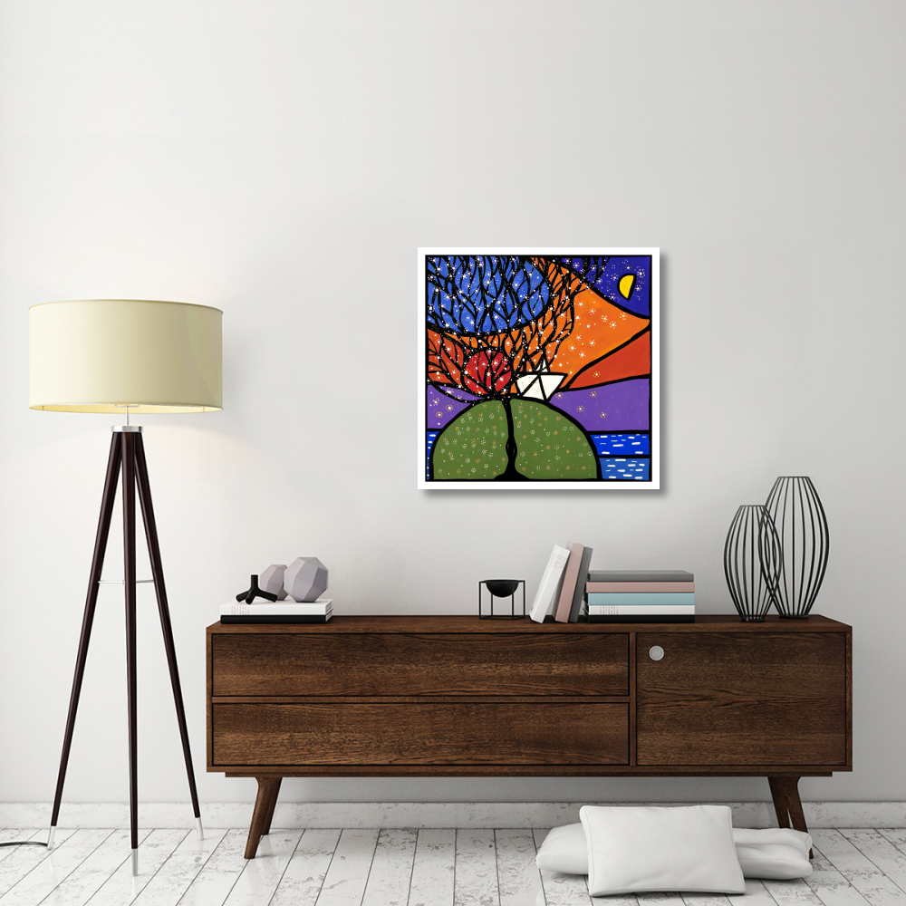 La piccola barca sulla collina-Paper Art-32&quotx32"
