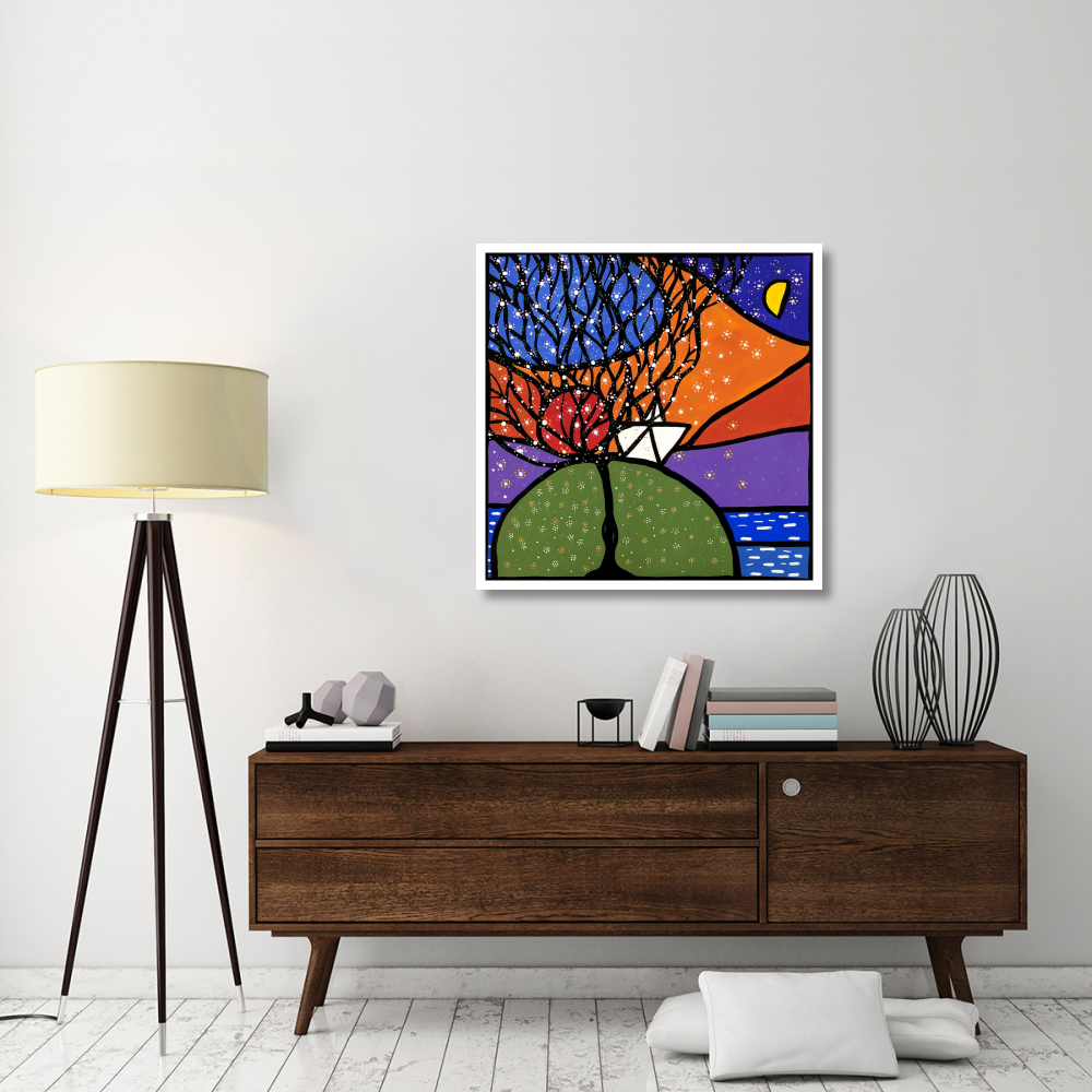 La piccola barca sulla collina-Paper Art-38&quotx38"