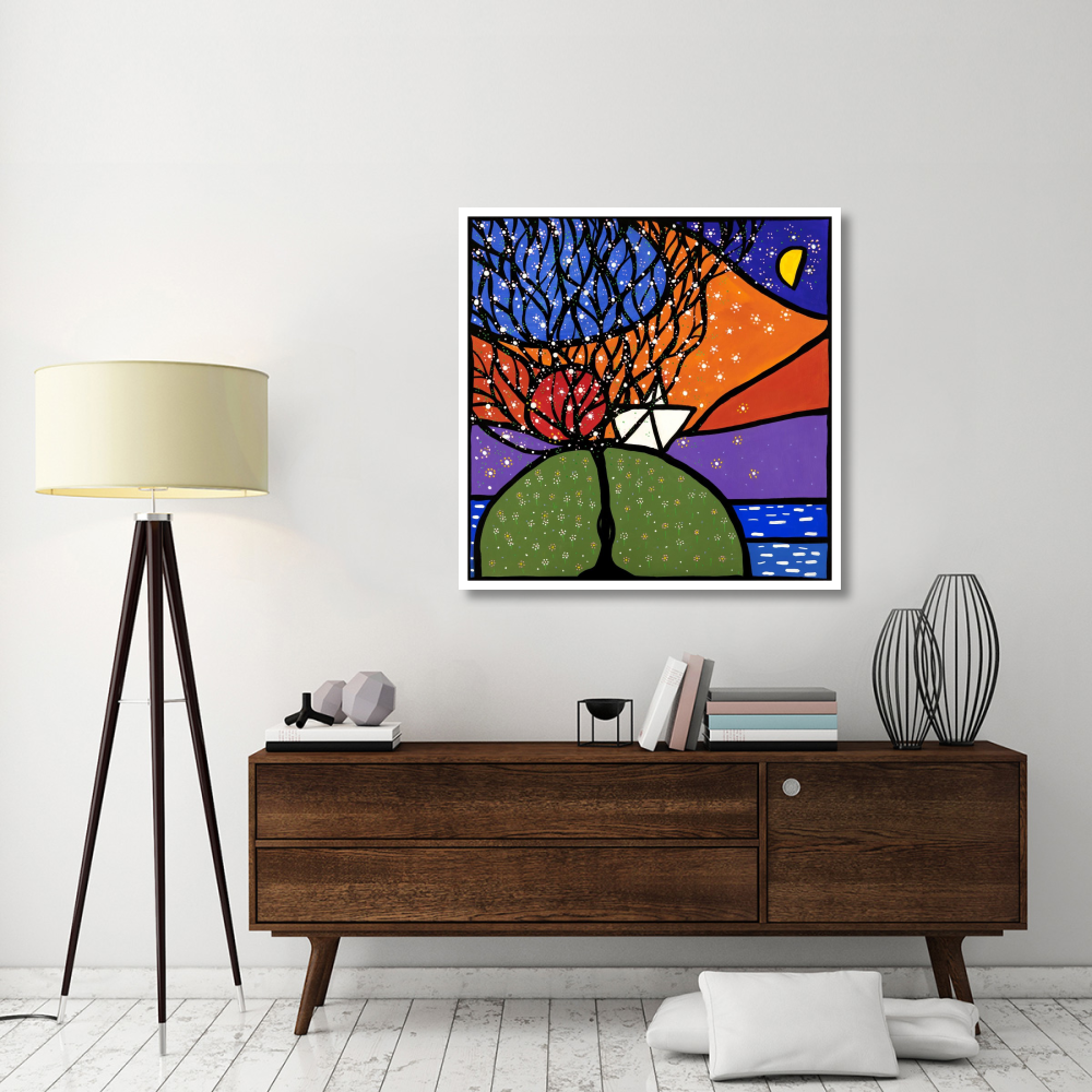 La piccola barca sulla collina-Paper Art-42&quotx42"