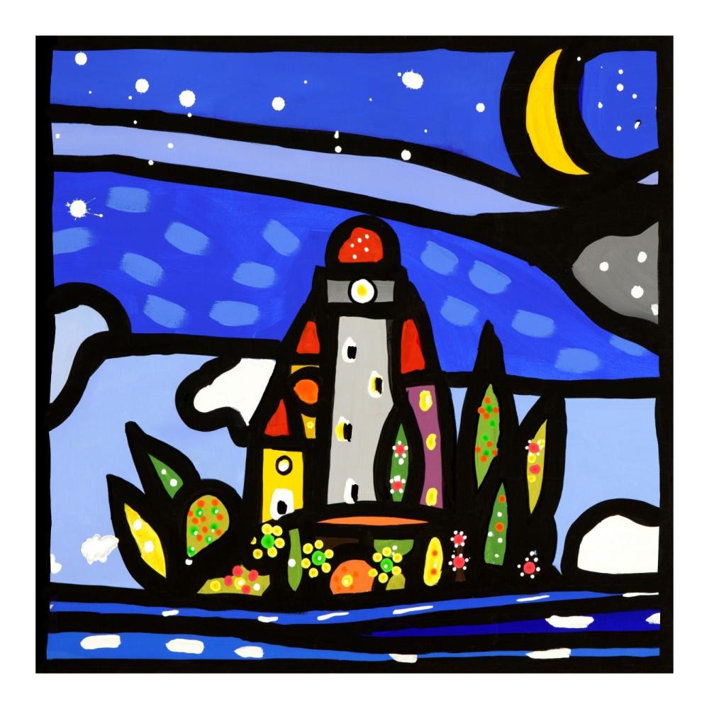 Isola e luna (detail)-Paper Art-20"x20"