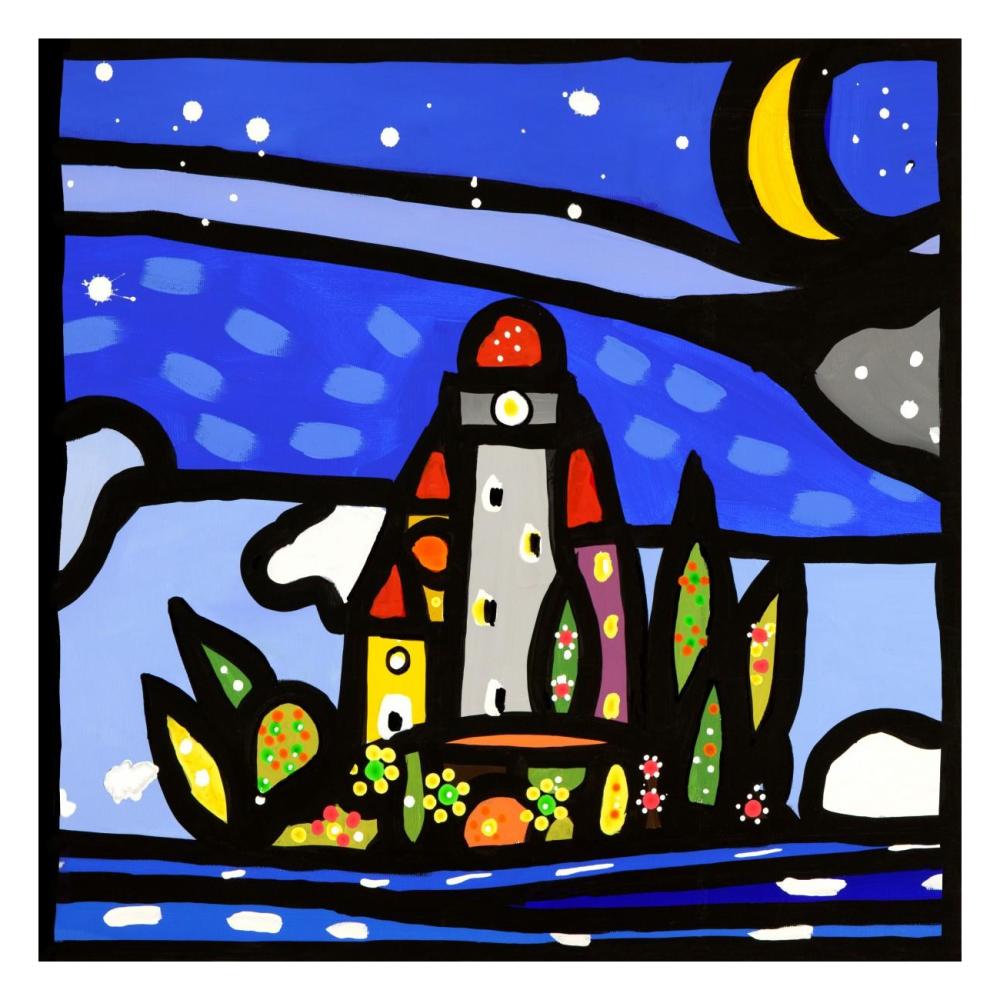 Isola e luna (detail)-Paper Art-26"x26"
