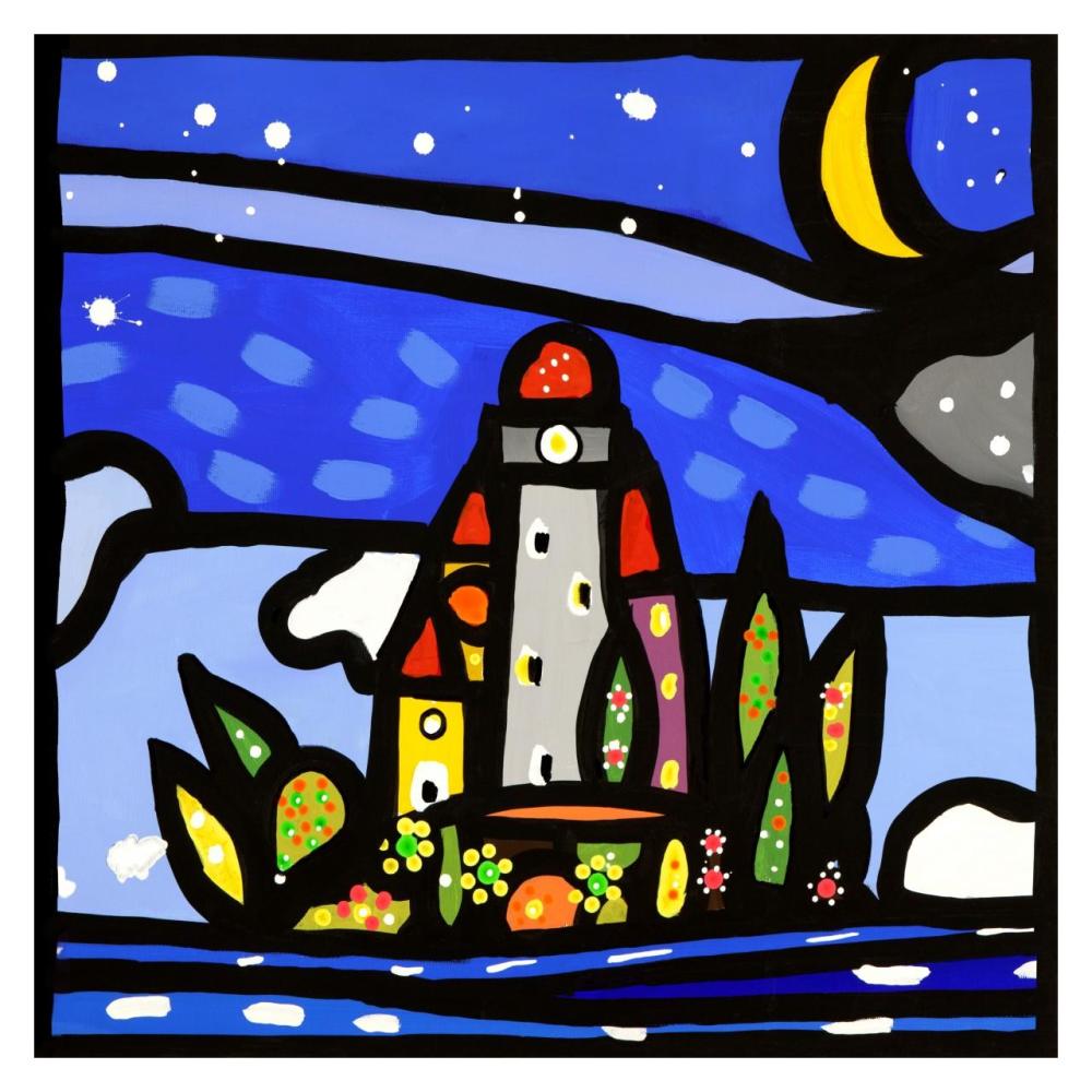Isola e luna (detail)-Paper Art-32"x32"