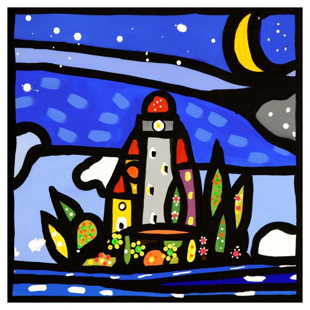 Isola e luna (detail)-Paper Art-42"x42"