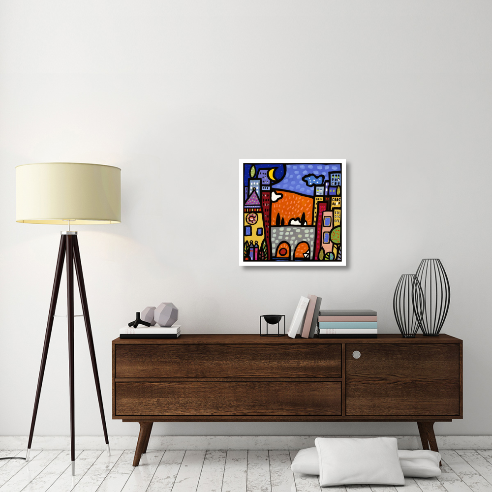 Il ponte del paese-Paper Art-26&quotx26"