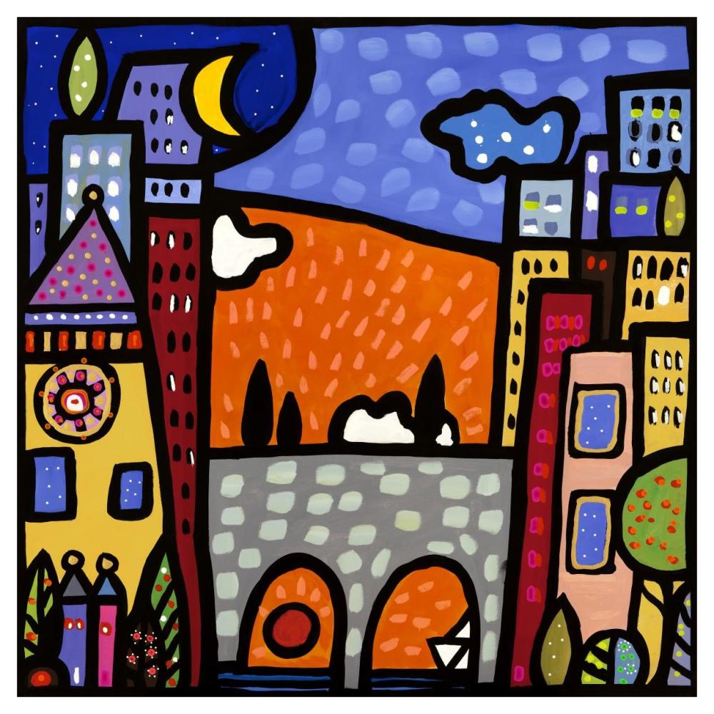 Il ponte del paese-Paper Art-42"x42"
