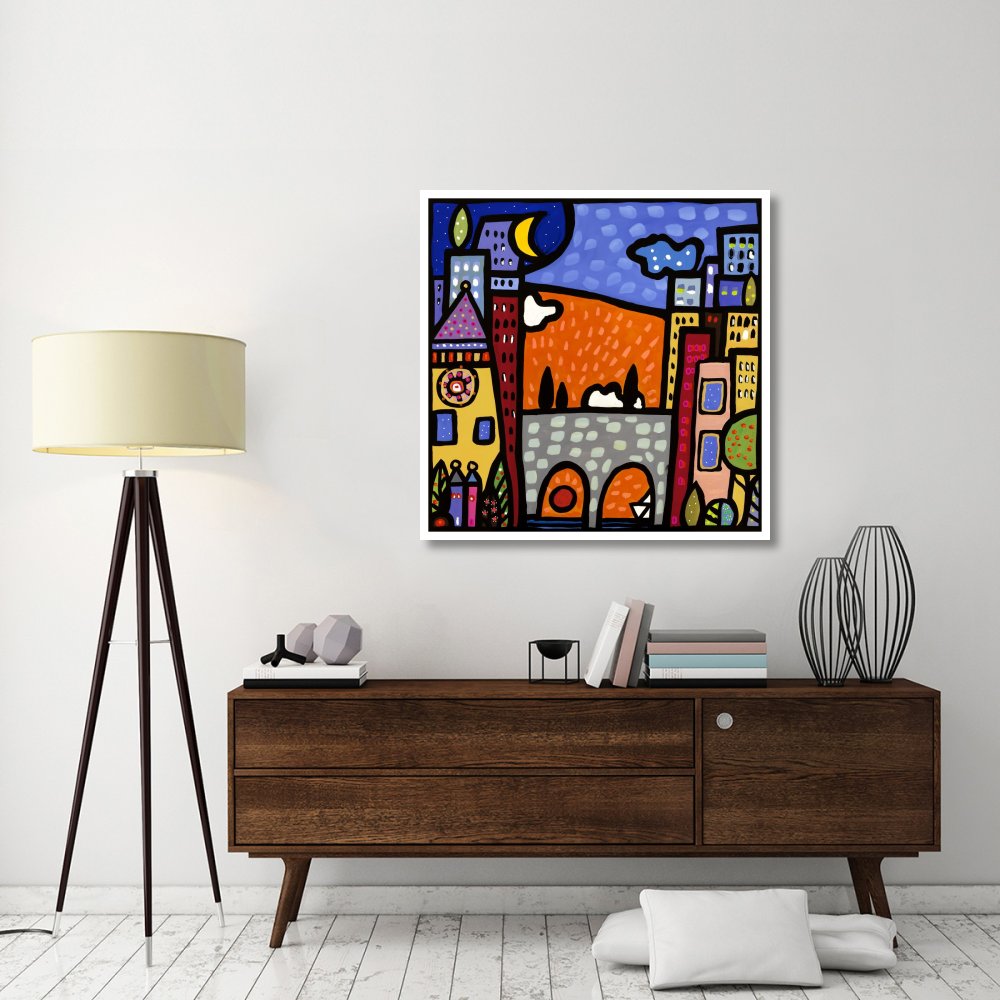 Il ponte del paese-Paper Art-42&quotx42"