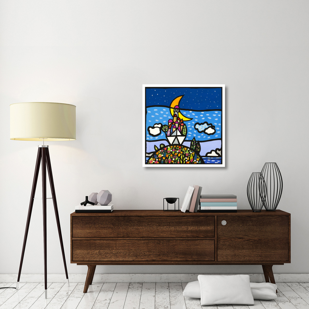 Barca sulla collina-Paper Art-32&quotx32"