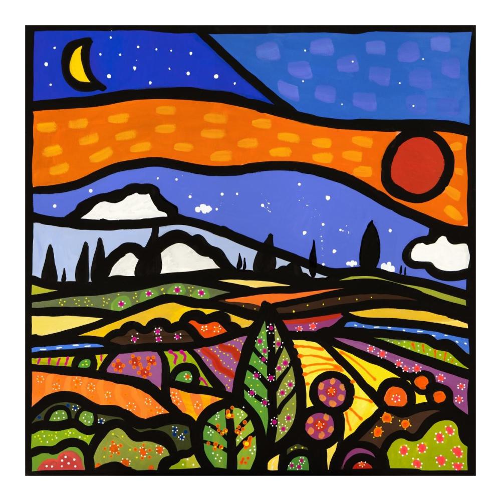 Tramonto in collina-Paper Art-20"x20"