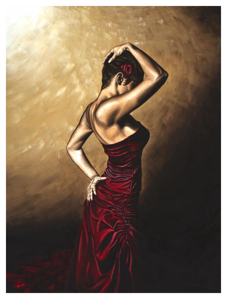 Flamenco Woman-Paper Art-38"x50"