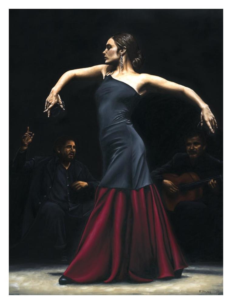 Encantado por flamenco-Paper Art-14"x18"