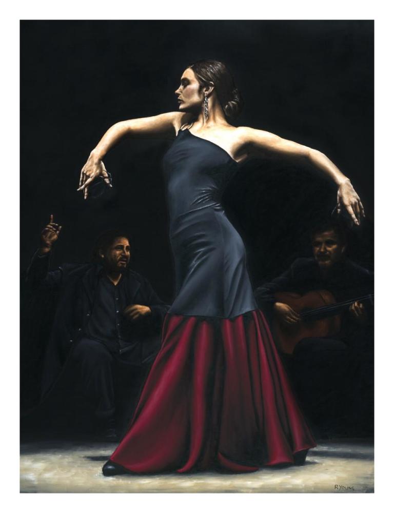 Encantado por flamenco-Paper Art-20"x26"