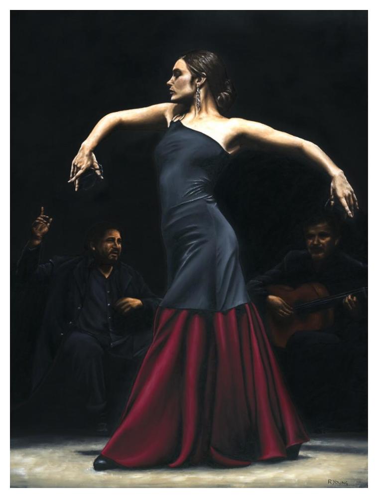 Encantado por flamenco-Paper Art-38"x50"