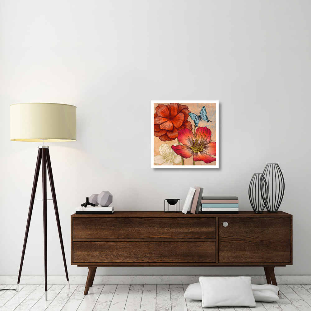 Flowers and Butterflies (detail)-Paper Art-26&quotx26"