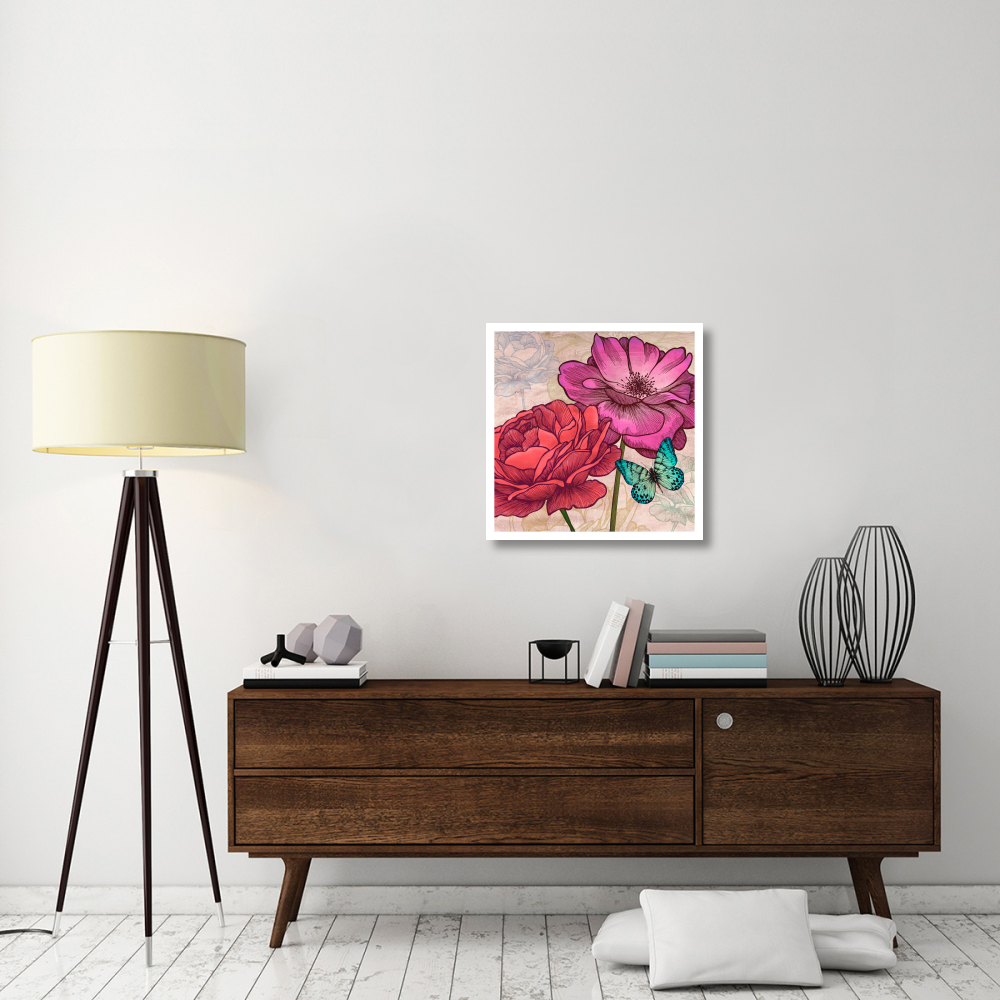 Roses and Butterflies (detail)-Paper Art-26&quotx26"