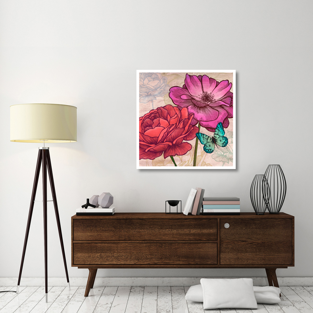 Roses and Butterflies (detail)-Paper Art-38&quotx38"