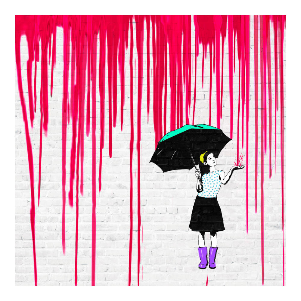 Expecting Red-Paper Art-20"x20"
