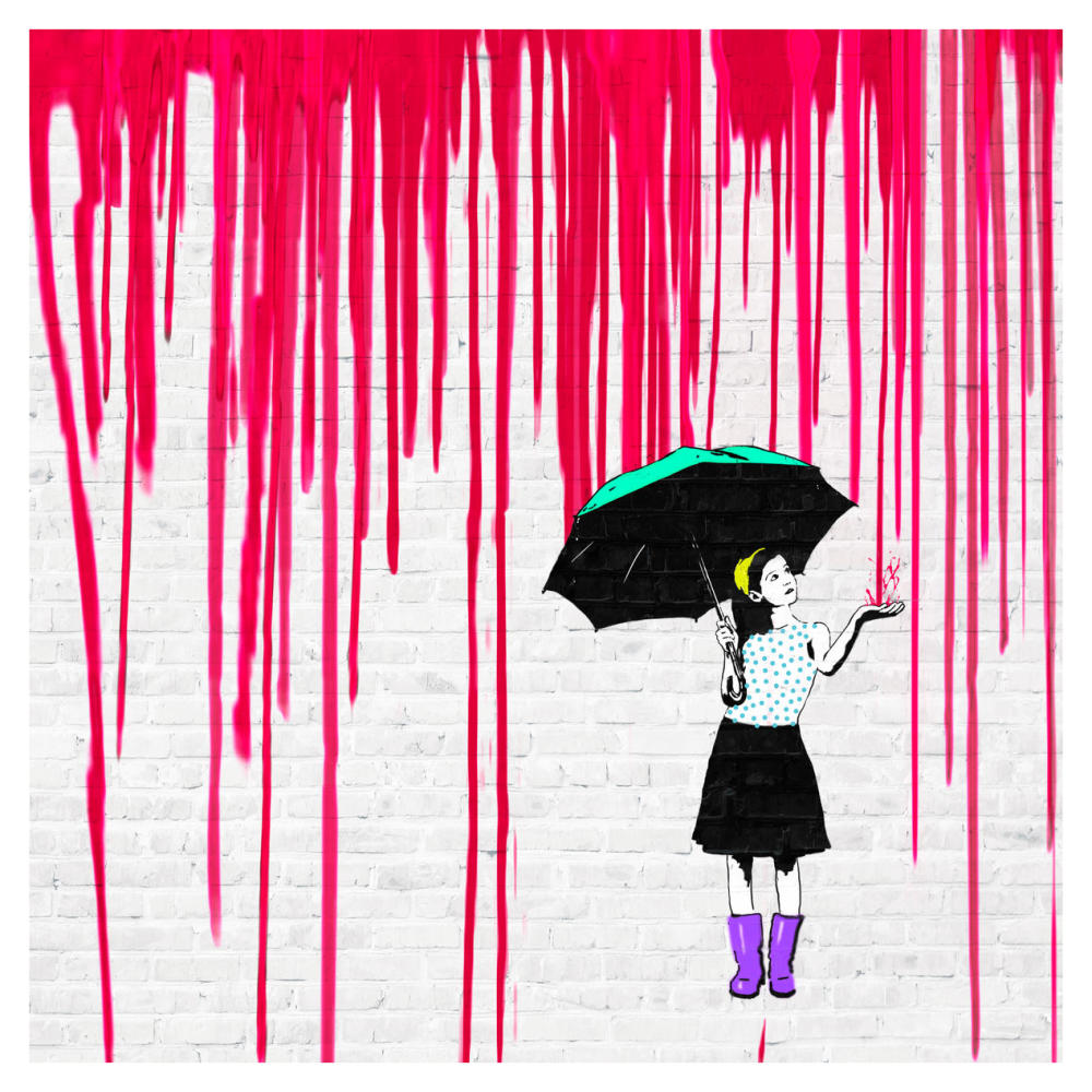 Expecting Red-Paper Art-38"x38"