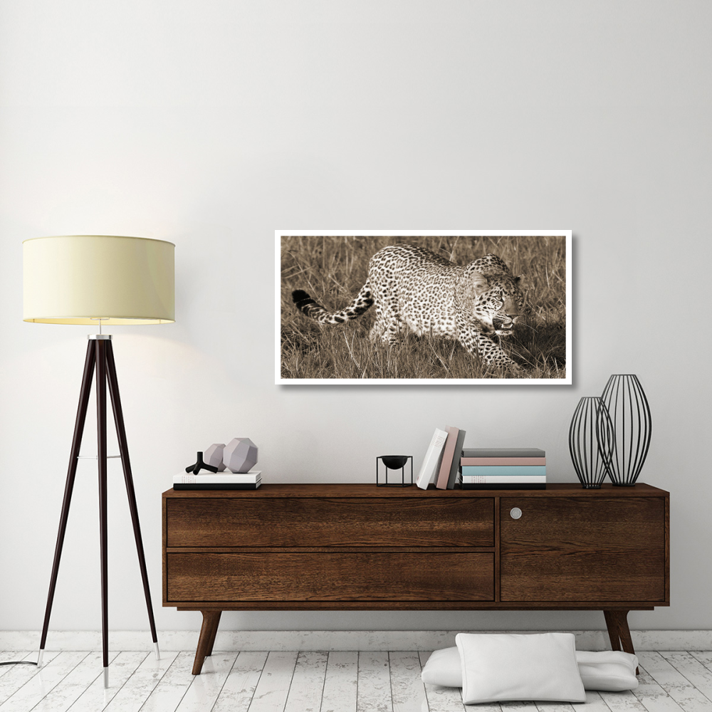 Leopard hunting-Paper Art-50&quotx26"