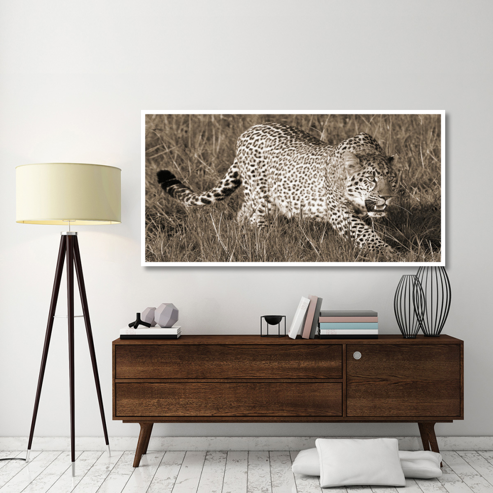 Leopard hunting-Paper Art-74&quotx38"