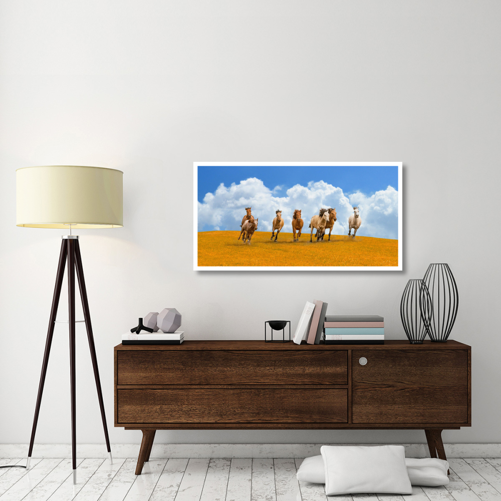 Herd of wild horses-Paper Art-50&quotx26"