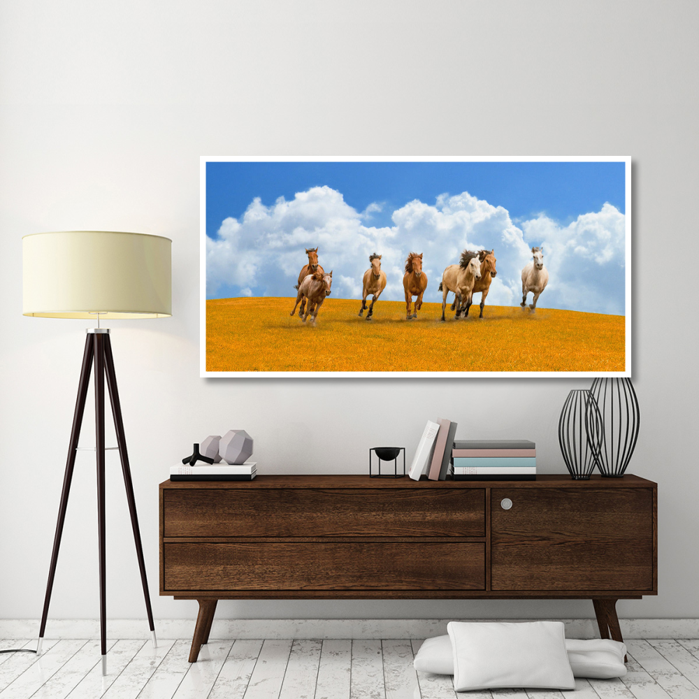 Herd of wild horses-Paper Art-74&quotx38"