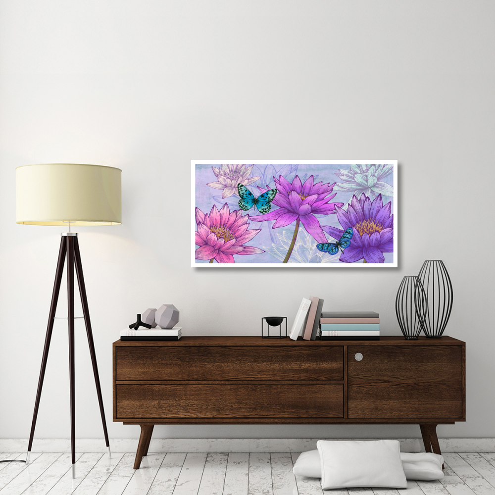 Nympheas and Butterflies-Paper Art-50&quotx26"