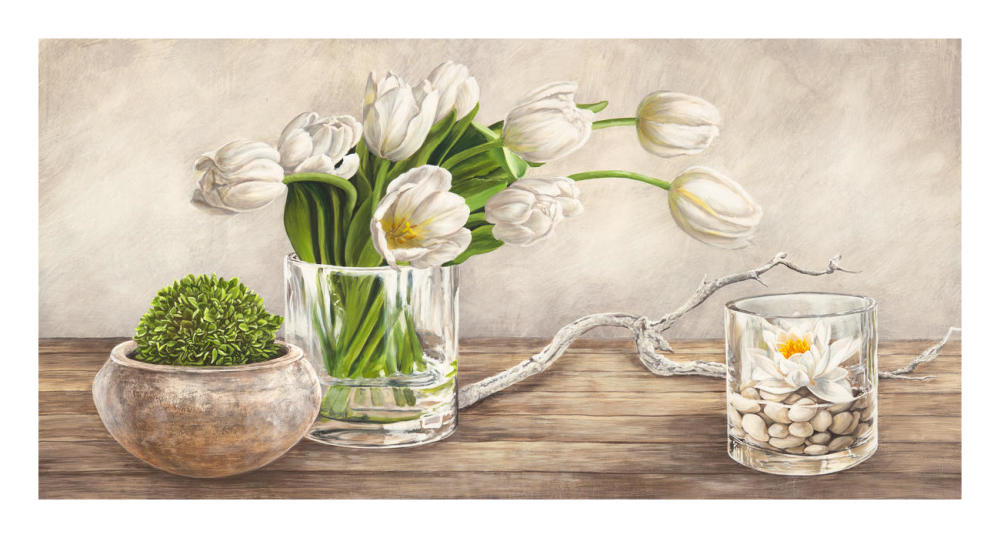 Arrangement with Tulips-Paper Art-26"x14"