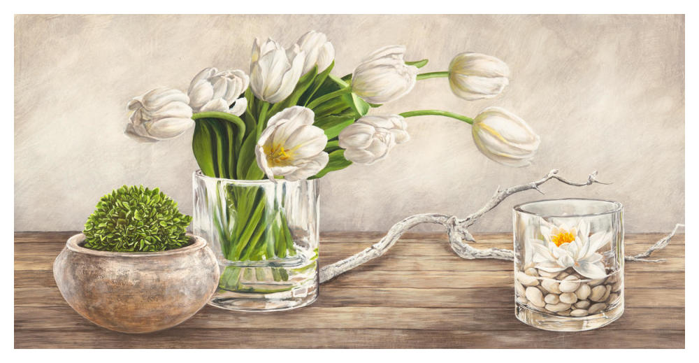 Arrangement with Tulips-Paper Art-50"x26"