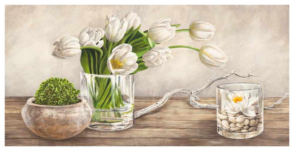 Arrangement with Tulips-Paper Art-62"x32"