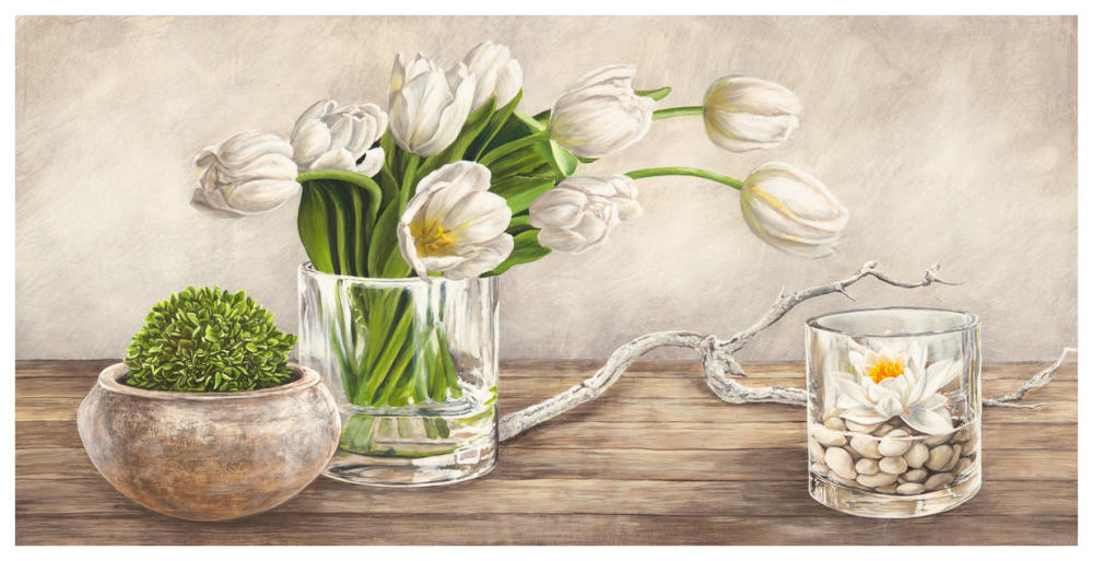 Arrangement with Tulips-Paper Art-74"x38"