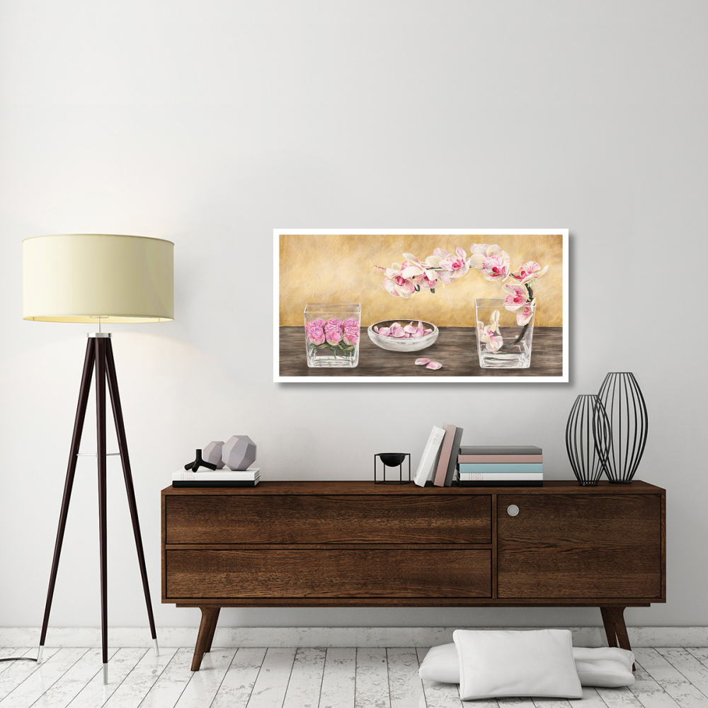 Orchids and Roses Arrangement-Paper Art-50&quotx26"
