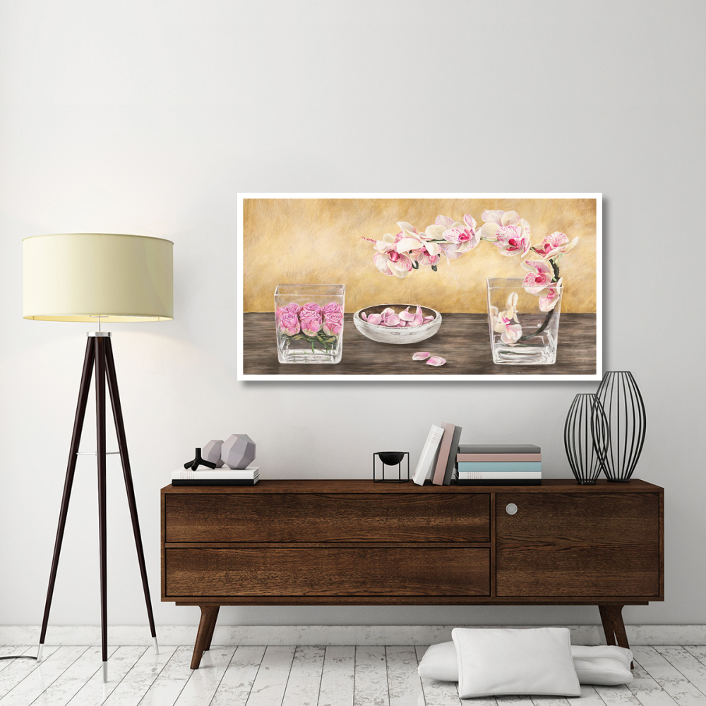 Orchids and Roses Arrangement-Paper Art-62&quotx32"