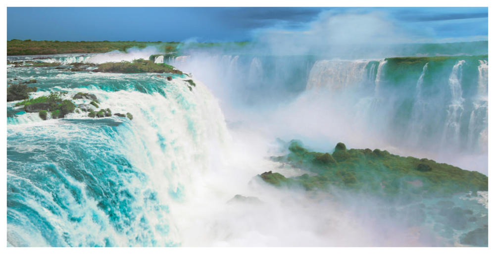 Iguazu Falls, Brazil-Paper Art-74"x38"