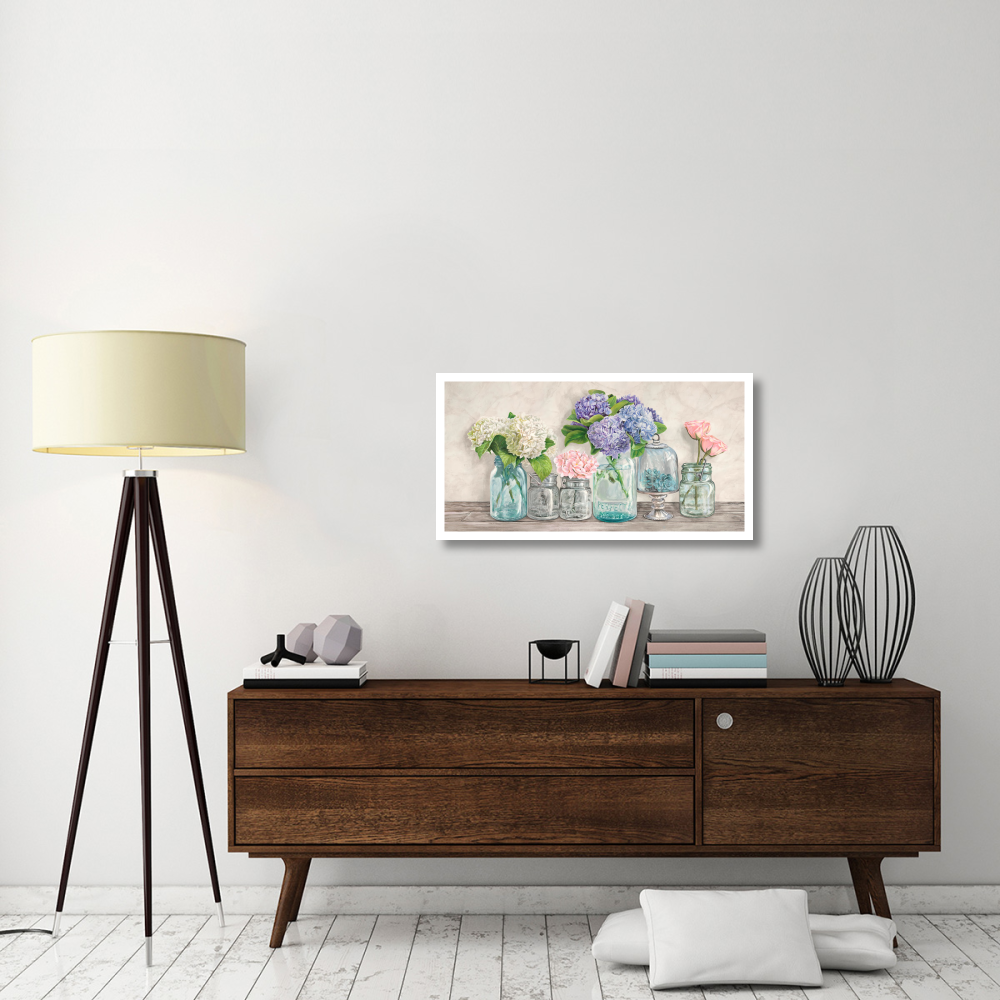 Flowers in Mason Jars-Paper Art-38&quotx20"