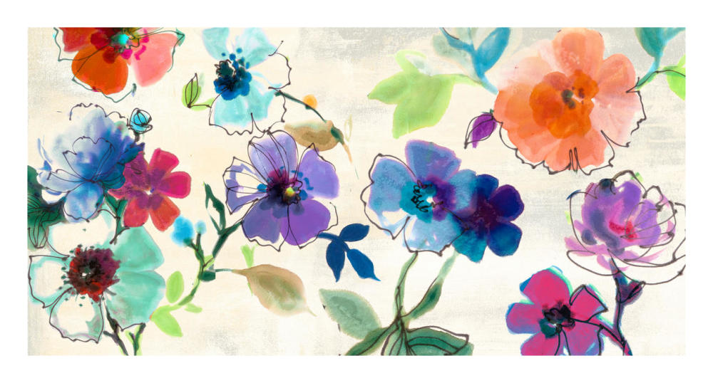Floral Fantasy-Paper Art-26"x14"