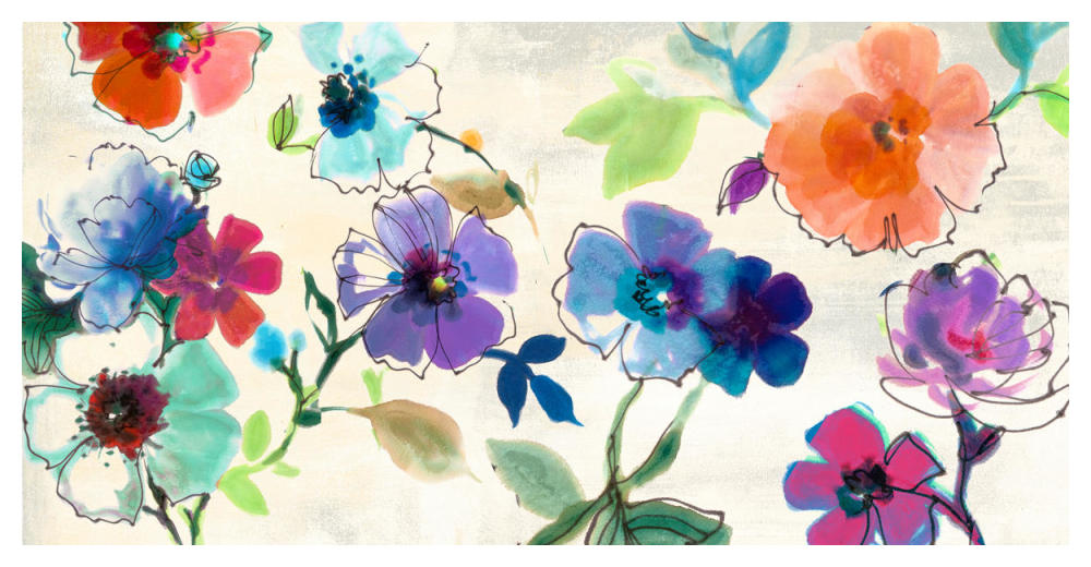 Floral Fantasy-Paper Art-50"x26"