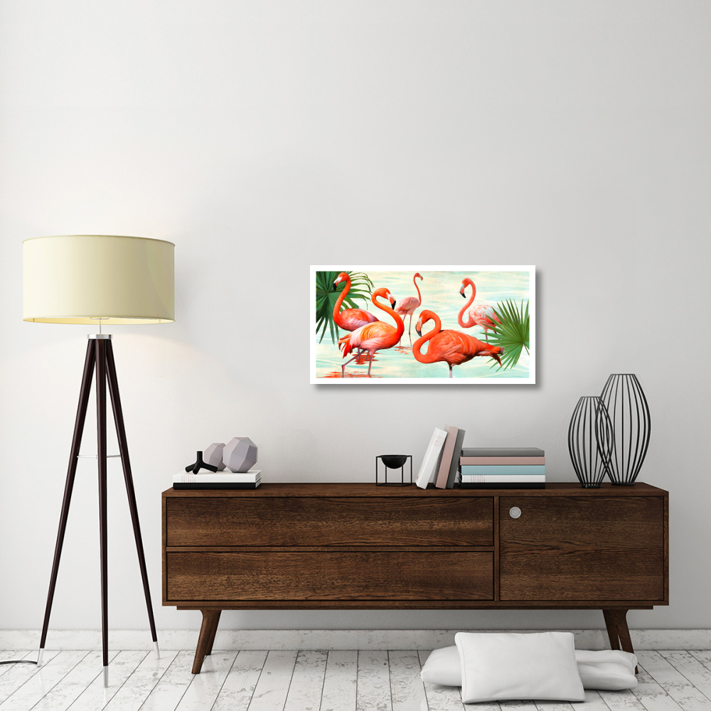 Flamingos-Paper Art-38&quotx20"