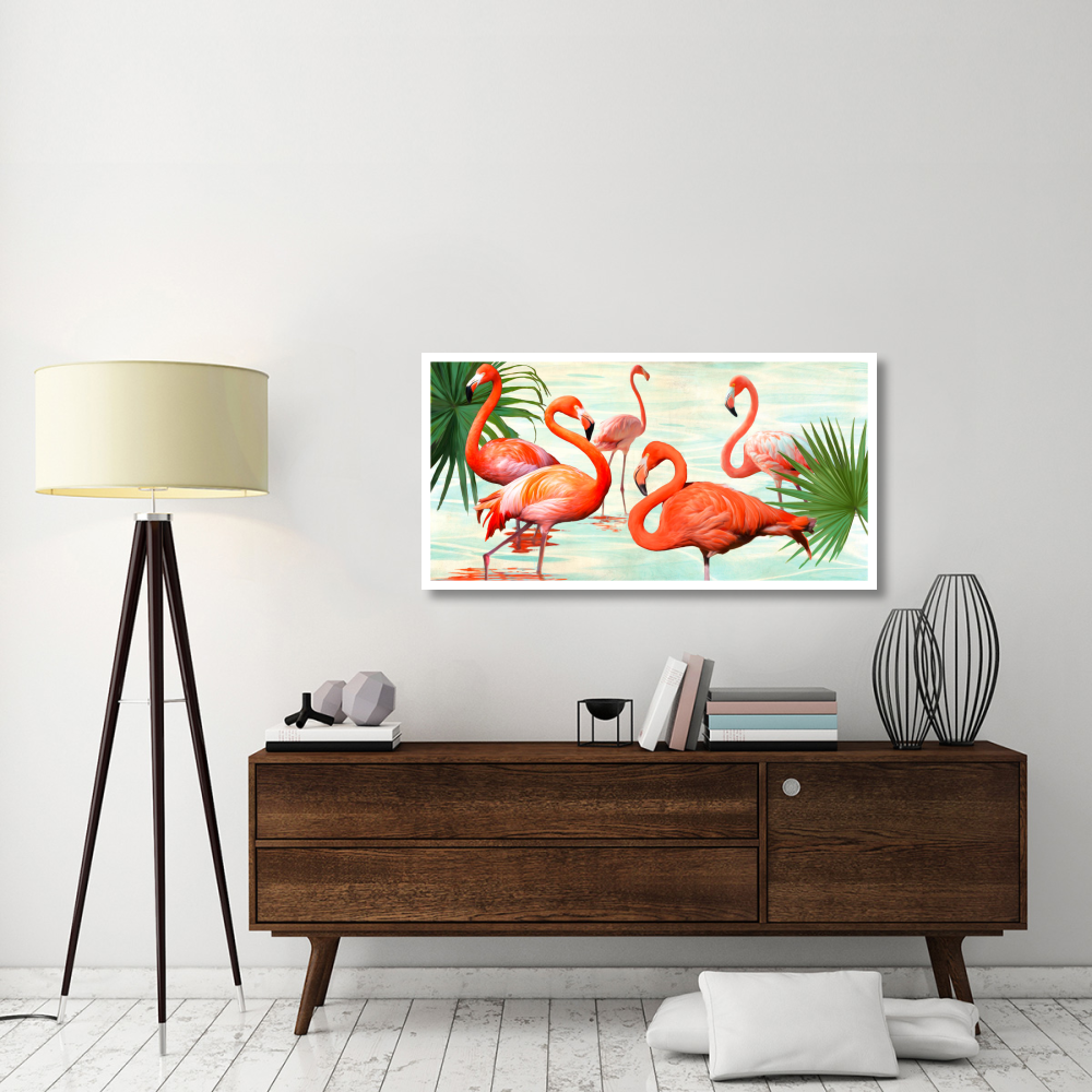 Flamingos-Paper Art-50&quotx26"