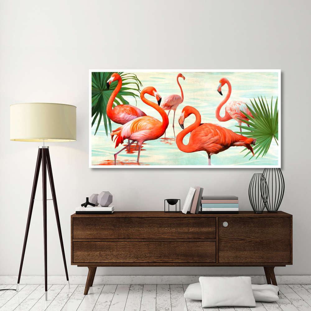 Flamingos-Paper Art-74&quotx38"