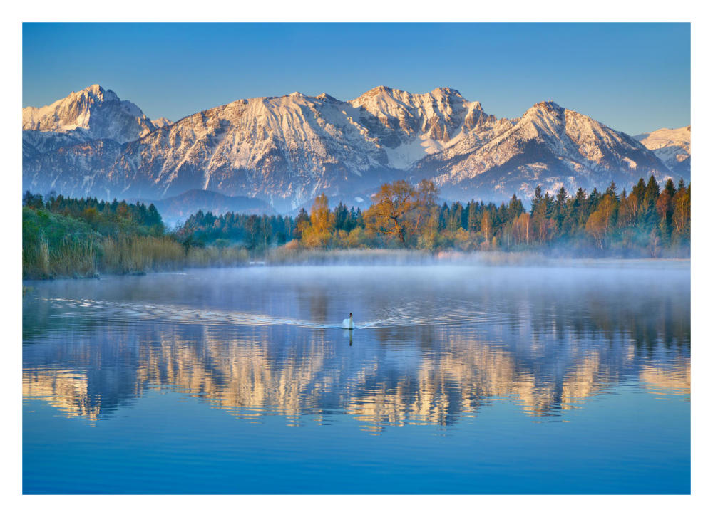 Allgaeu Alps and Hopfensee lake, Bavaria, Germany-Paper Art-32"x23"