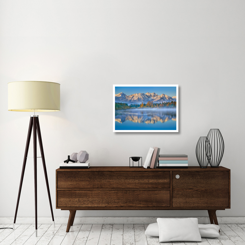 Allgaeu Alps and Hopfensee lake, Bavaria, Germany-Paper Art-32&quotx23"