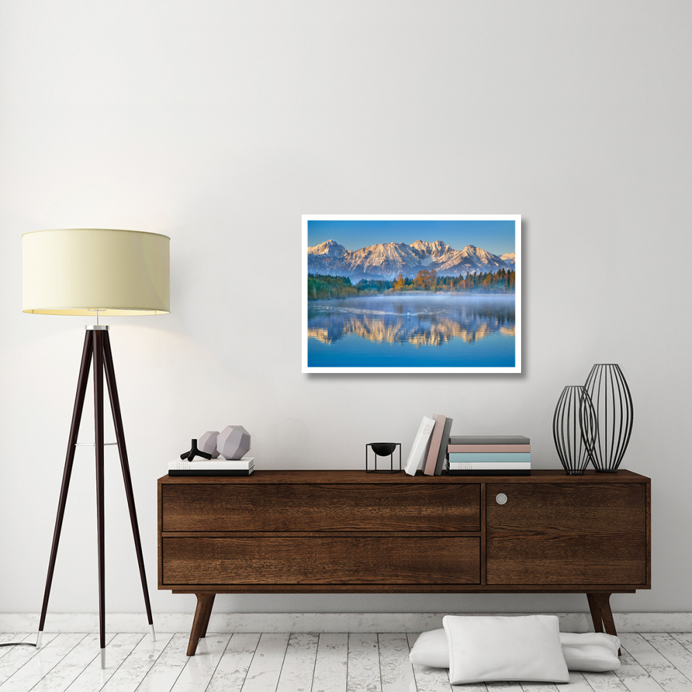 Allgaeu Alps and Hopfensee lake, Bavaria, Germany-Paper Art-38&quotx28"