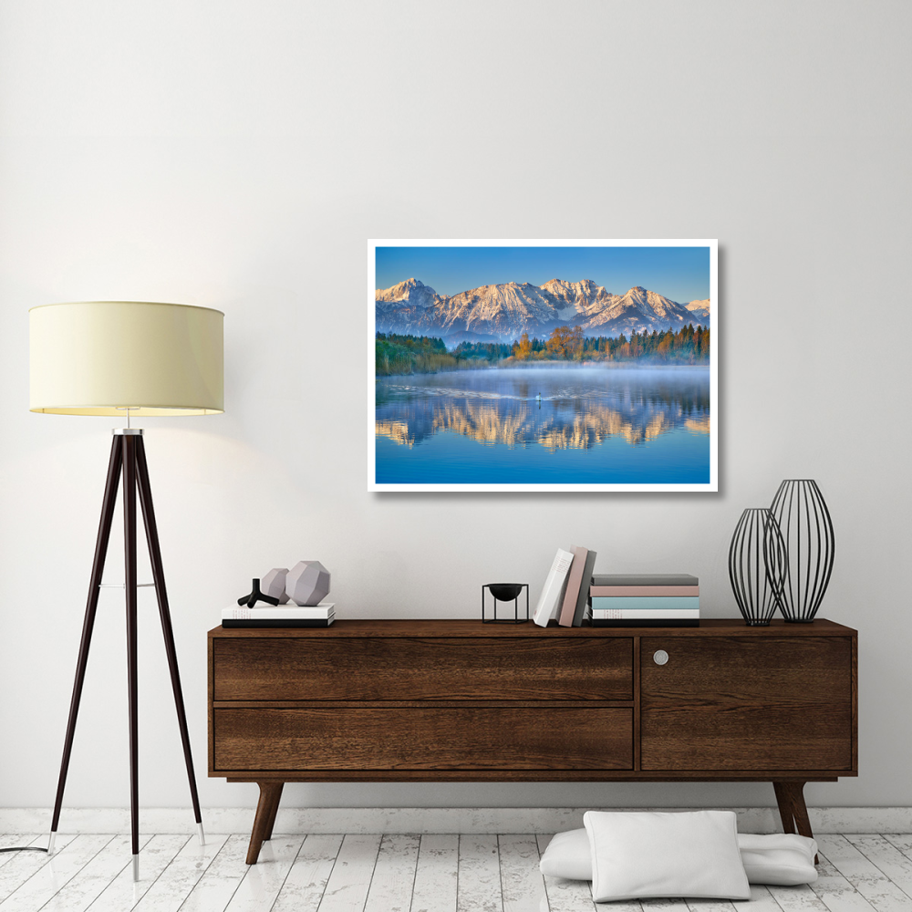 Allgaeu Alps and Hopfensee lake, Bavaria, Germany-Paper Art-46&quotx33"