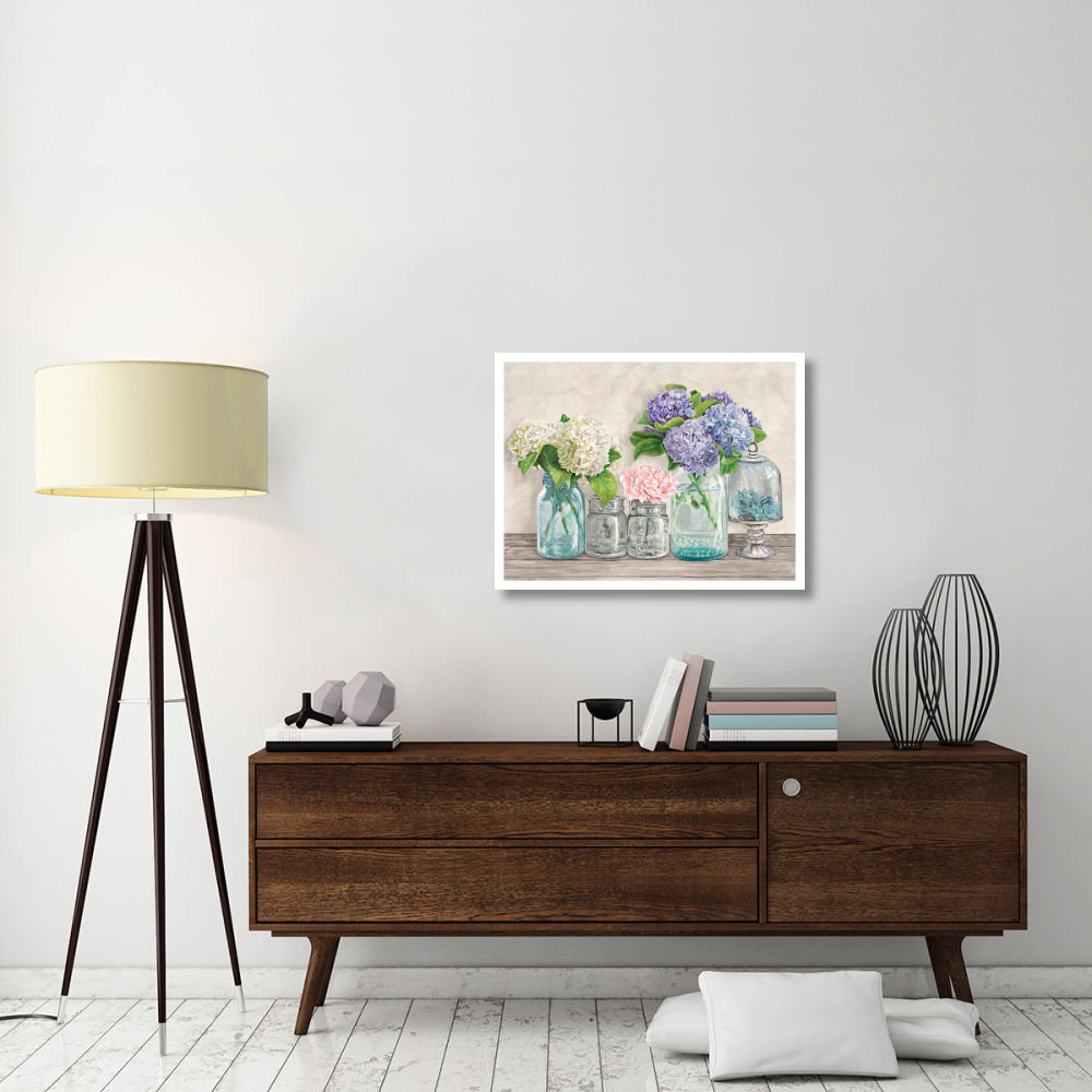Flowers in Mason Jars (detail)-Paper Art-34&quotx26"